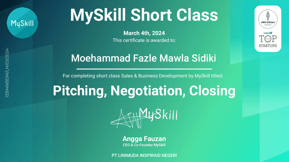 Pitching, Negotiation, Closing